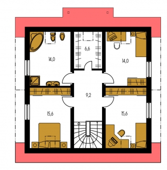 Plan de sol du premier étage - KOMPAKT 36
